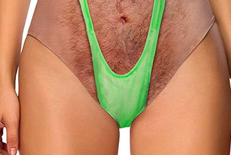 Borat One Piece Swimsuit With Hairy Chest