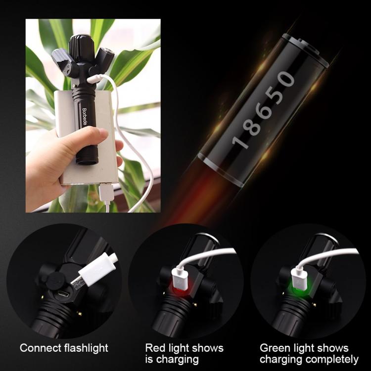 Borbede LED Flashlight with 3 Heads