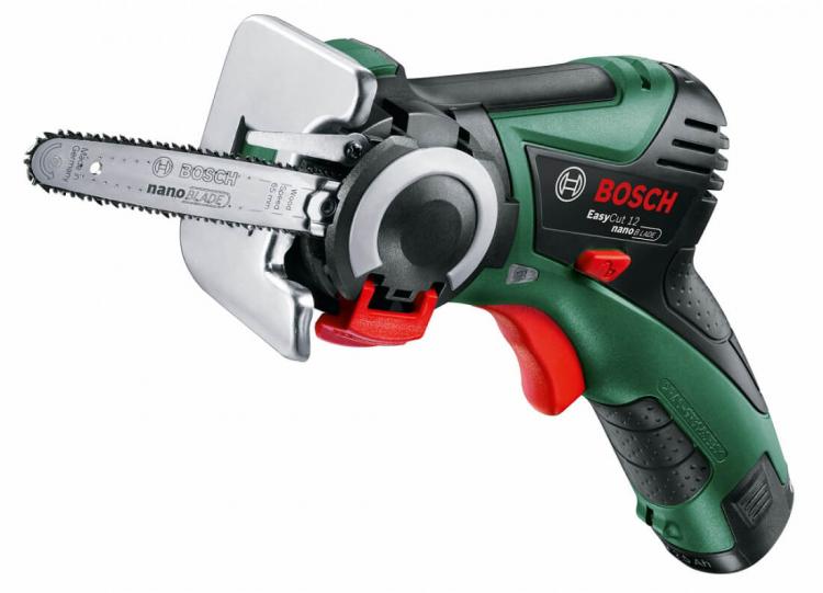 Bosch EasyCut NanoBlade Mini Chainsaw - Tiny chainsaw blade on handheld power tool