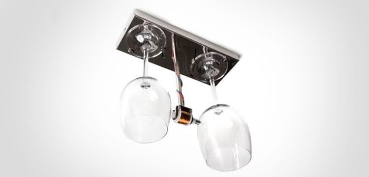 Bottoms Up Doorbell Made From Wine Glasses