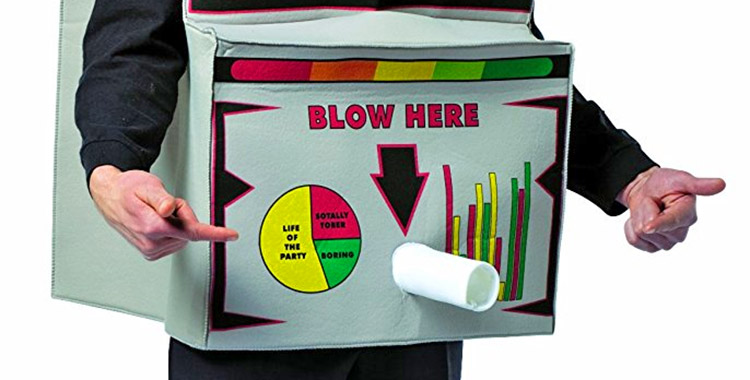 Breathalyzer Costume - Blow Here Alcohol Test Halloween Costume