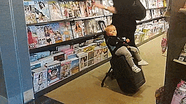 Buggy Bagrider Carry-on luggage that doubles as a stroller - luggage baby stroller combo