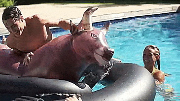 Intex InflataBULL - Inflatable bull riding pool toy - Blow-up rodeo pool/river/lake/ocean/water toy