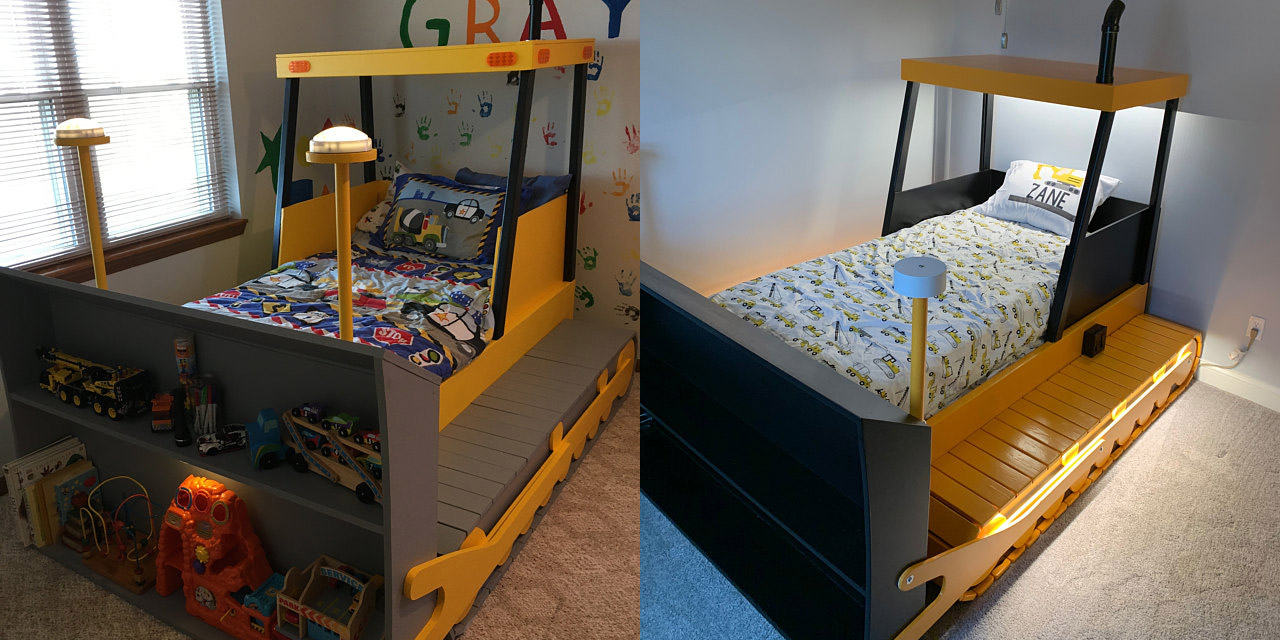Bulldozer Kids Bed - DIY Tractor kids bed