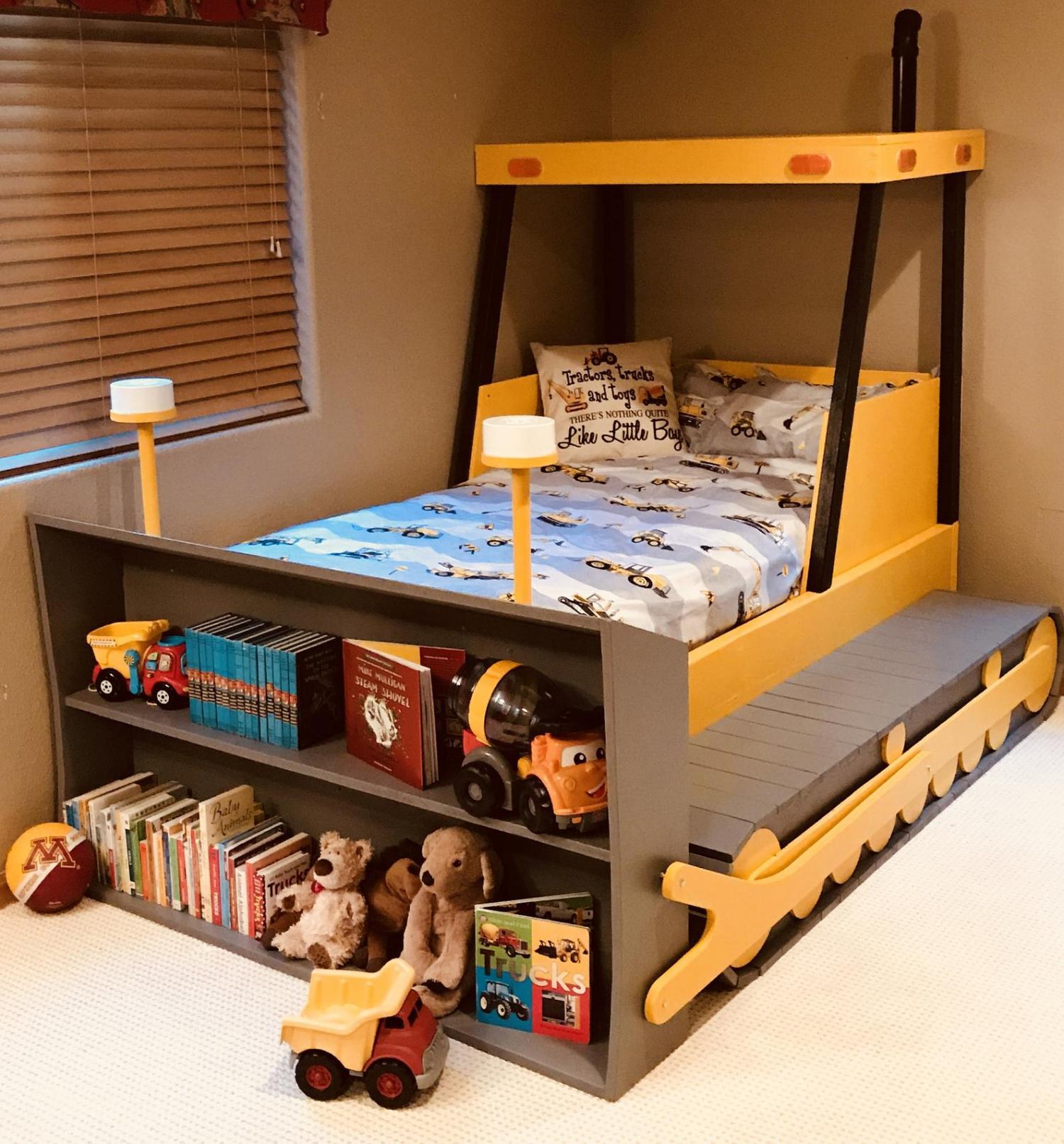 Bulldozer Kids Bed - DIY Tractor kids bed