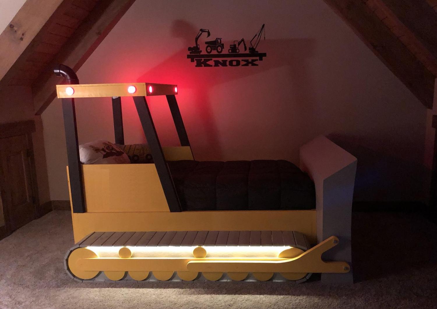 Bulldozer Kids Bed - DIY Tractor kids bed