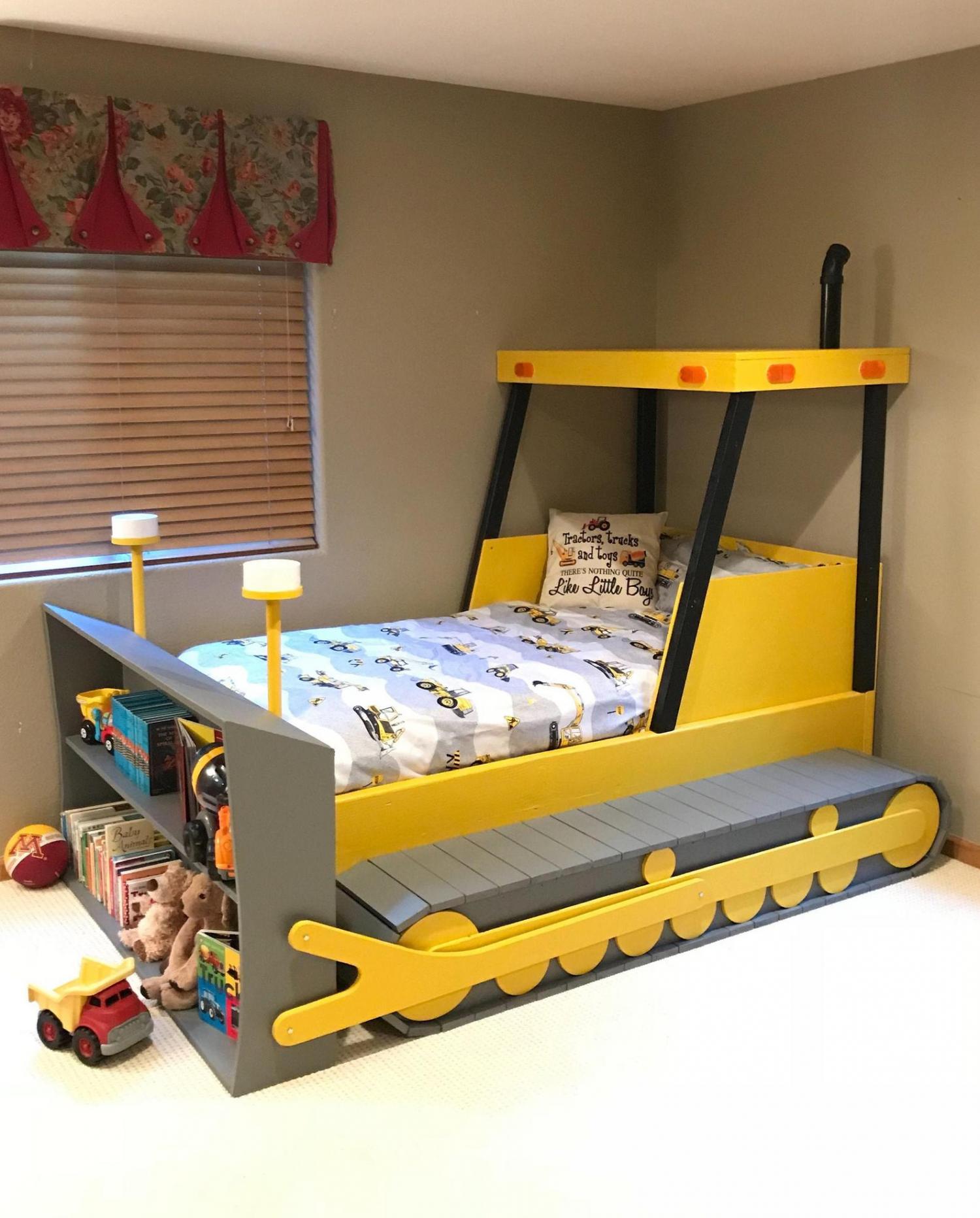 Bulldozer Kids Bed - DIY Tractor kids bed