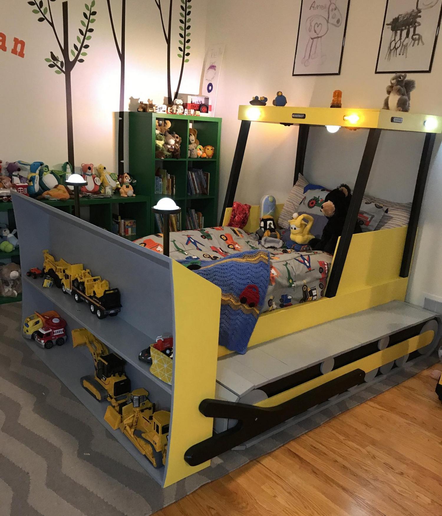 Bulldozer Kids Bed - DIY Tractor kids bed