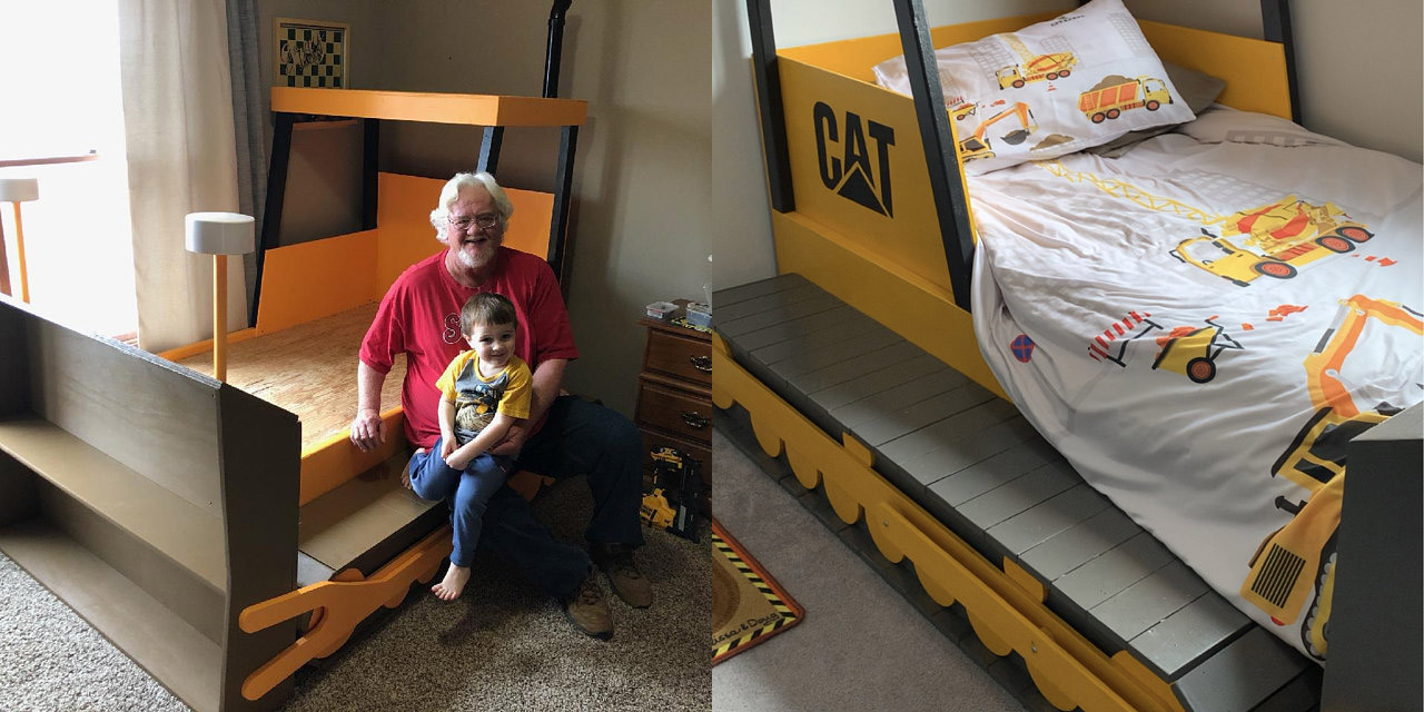 Bulldozer Kids Bed - DIY Tractor kids bed