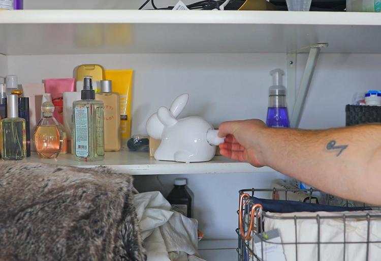 Bunny Cotton Ball Dispenser - Bunny Rabbit Butt cotton ball holder