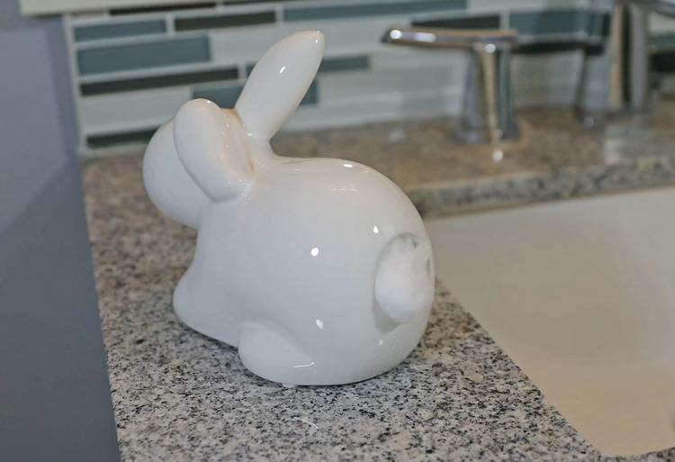 Bunny Cotton Ball Dispenser - Bunny Rabbit Butt cotton ball holder