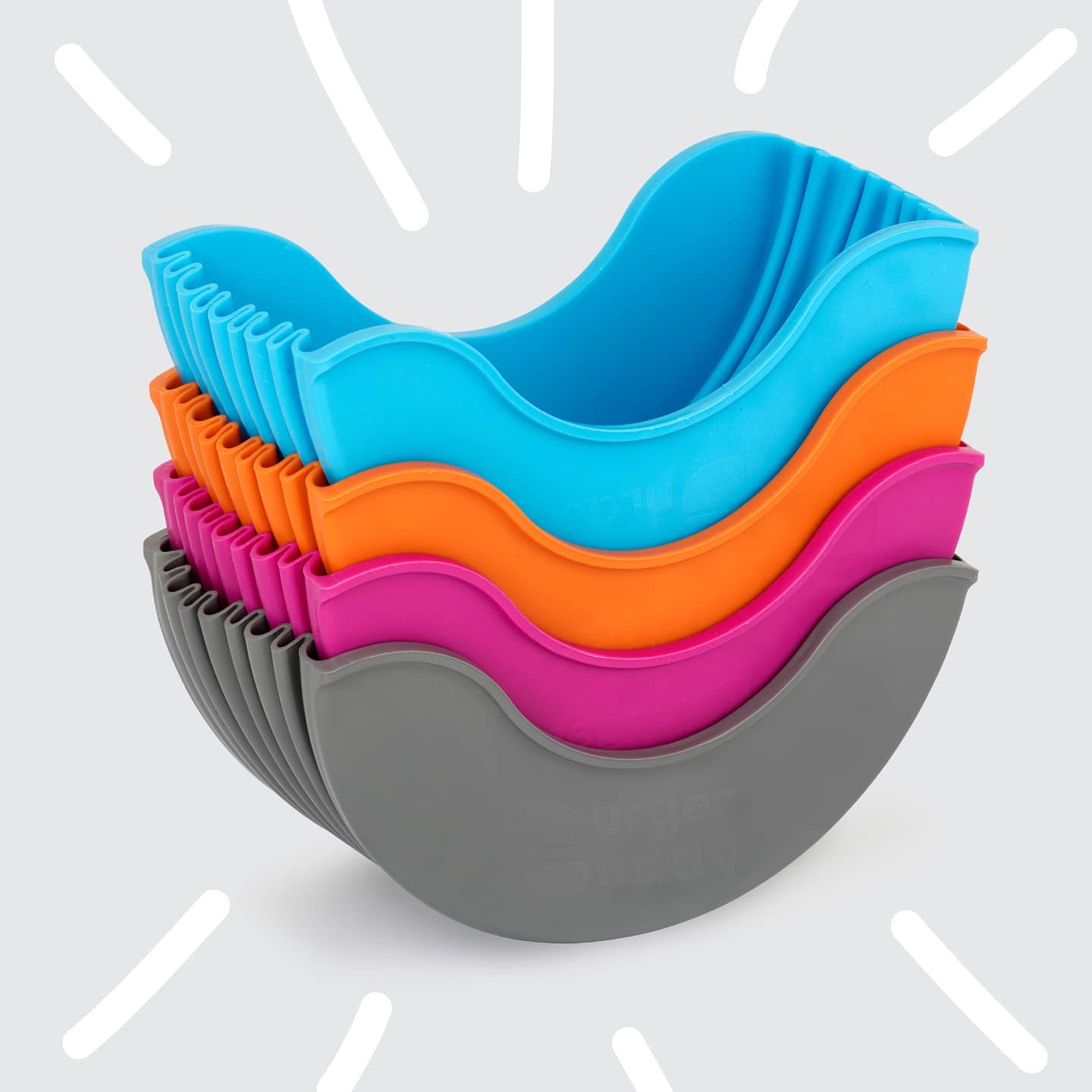 Burger Buddy Hamburger Holder - Silicone burger holder prevents juices and sauces from spilling