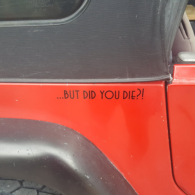 But Did You Die Car Decal