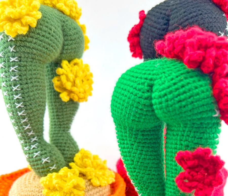 Cactass Butt Shaped Crochet Cactuses - Leggings crochet cactus