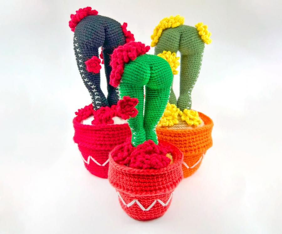 Cactass Butt Shaped Crochet Cactuses - Leggings crochet cactus