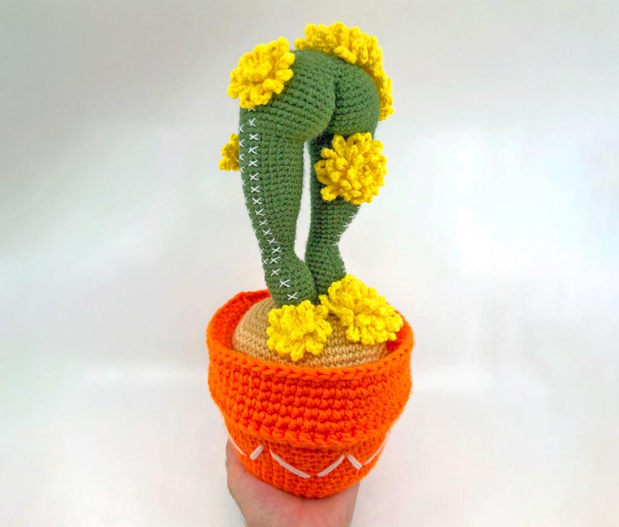 Cactass Butt Shaped Crochet Cactuses - Leggings crochet cactus