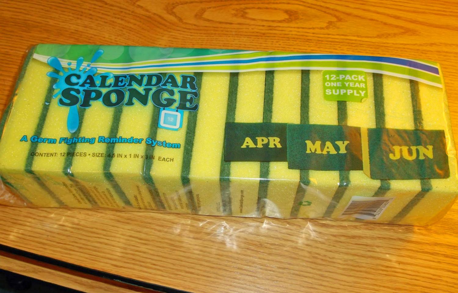 Calendar Sponges - Sponges With Months Written On Them