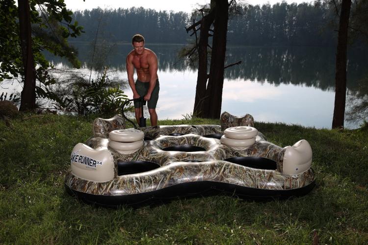 Camouflage Inflatable 4-person lake float - Camouflage river float