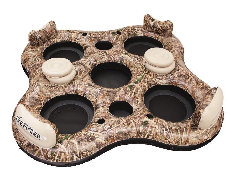 Camouflage Inflatable 4-person lake float - Camouflage river float