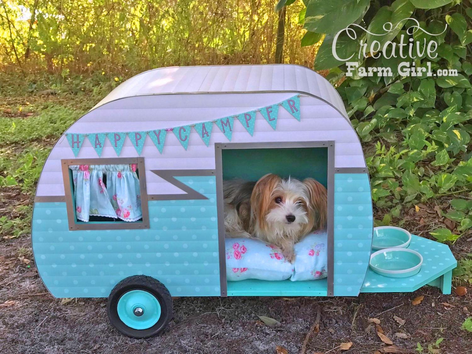 Camping Trailer Dog Beds - Canine Campers RV shaped dog beds