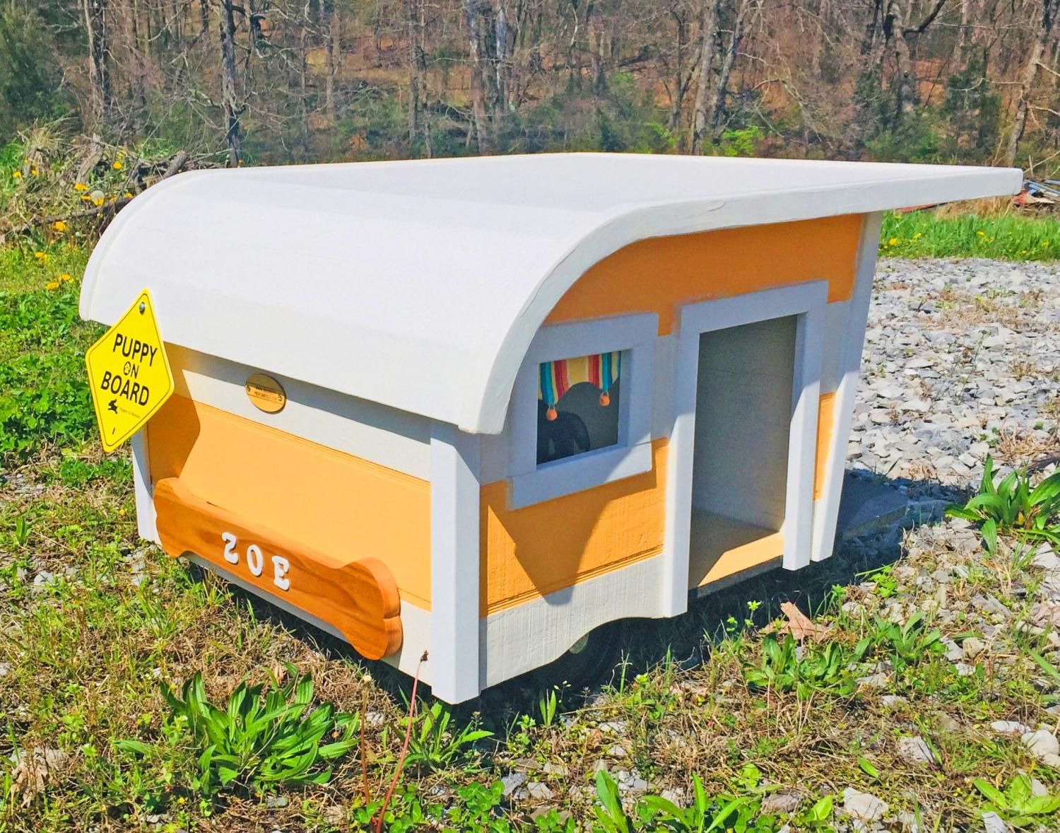 Camping Trailer Dog Beds - Canine Campers RV shaped dog beds