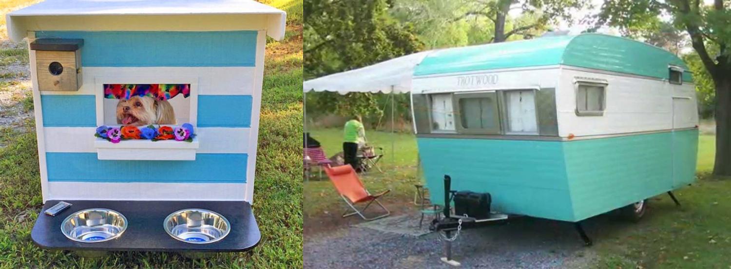 Camping Trailer Dog Beds - Canine Campers RV shaped dog beds