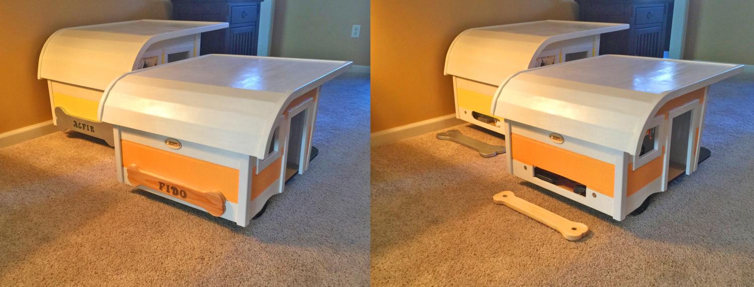 Camping Trailer Dog Beds - Canine Campers RV shaped dog beds