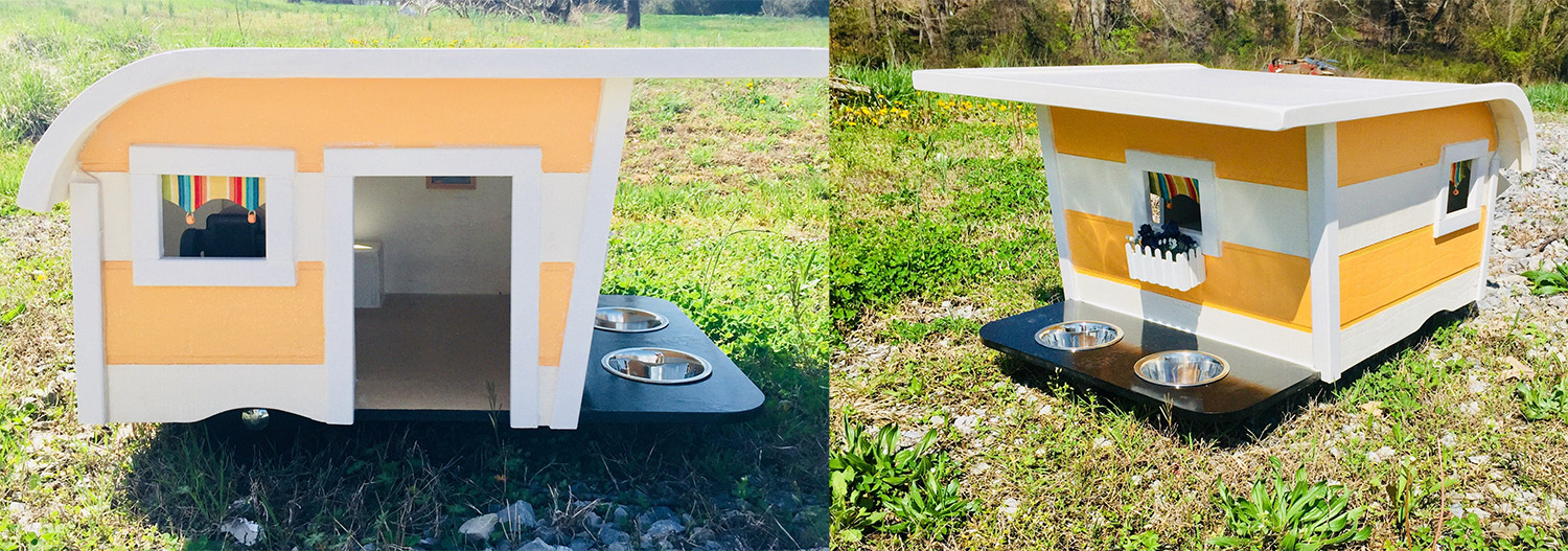 Camping Trailer Dog Beds - Canine Campers RV shaped dog beds
