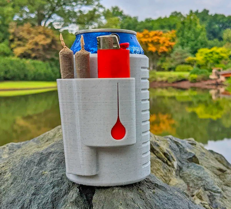 Woozie Can Cooler - lighter and joint holding beer koozie