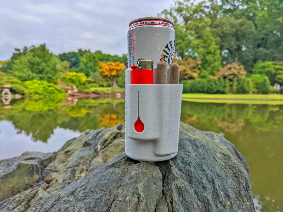 Woozie Can Cooler - lighter and joint holding beer koozie