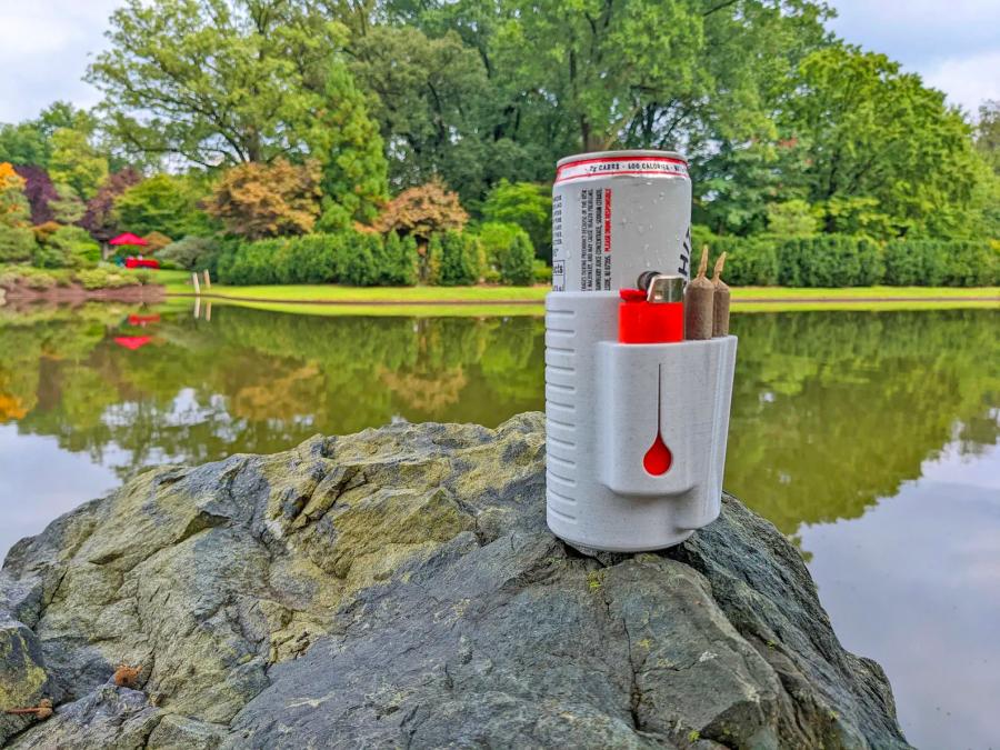 Woozie Can Cooler - lighter and joint holding beer koozie