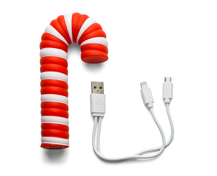 Candy Cane Phone Charging Portable Battery