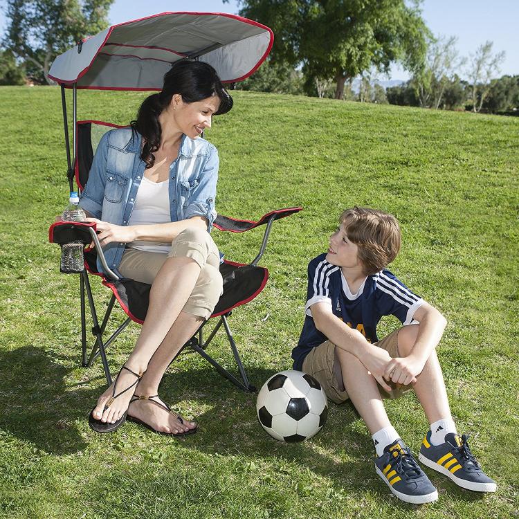 Canopy Chair Lawn Chair With A Sun Guard - Kelsyus pull-up canopy chair