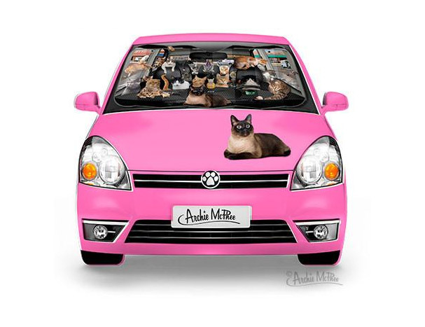 Car Full Of Cats Car Windshield Sunshade