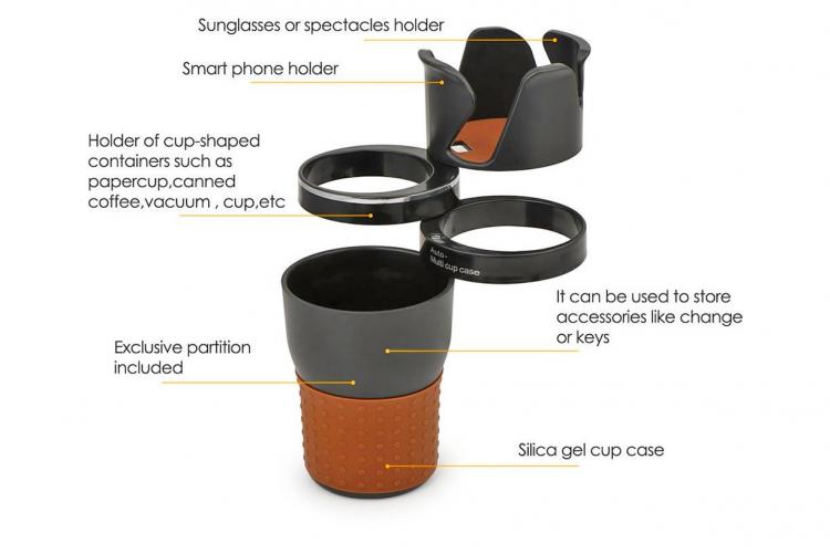 Smart Multi-Cup Car Cup-Holder and Storage - Auto Multi-Cup Holder Case