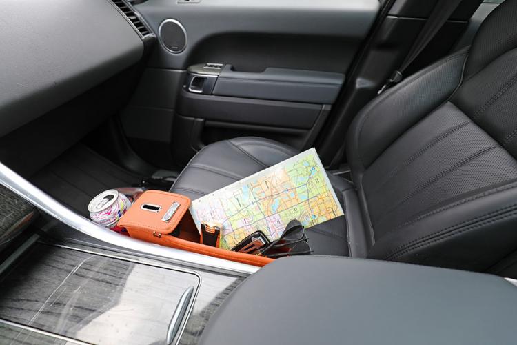 Car Seat Storage Pockets - Pocket between car seat and center console to store items, drinks, and coins