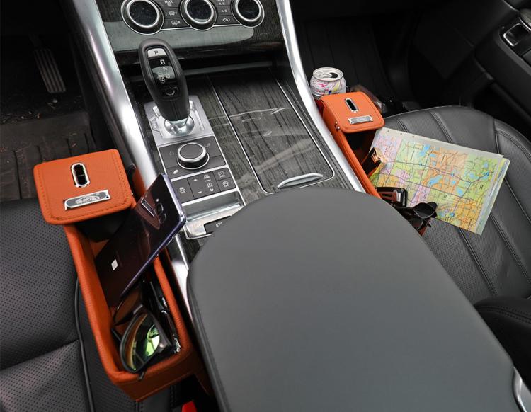 Car Seat Storage Pockets - Pocket between car seat and center console to store items, drinks, and coins