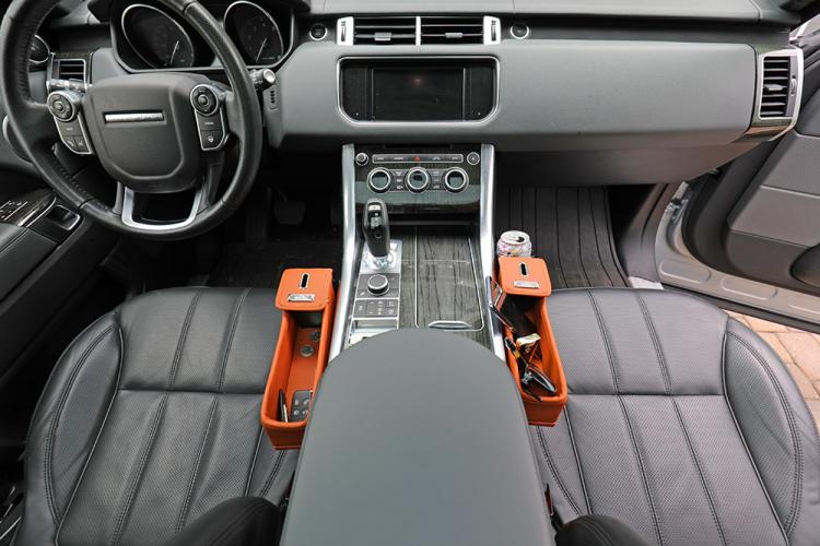 Car Seat Storage Pockets - Pocket between car seat and center console to store items, drinks, and coins