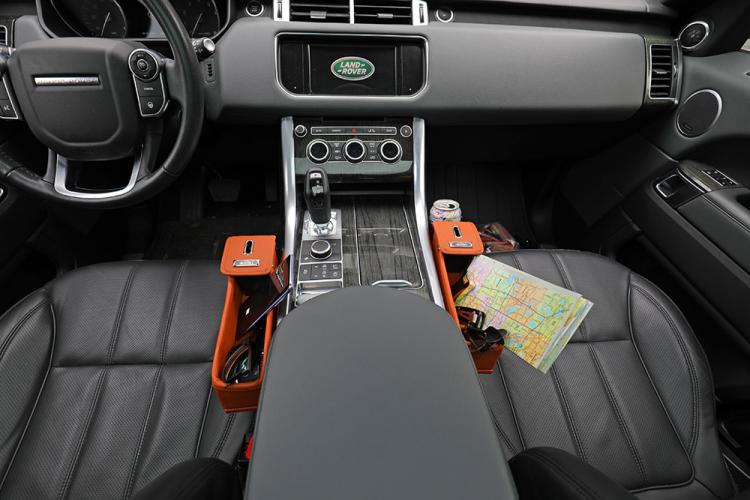 Car Seat Storage Pockets - Pocket between car seat and center console to store items, drinks, and coins