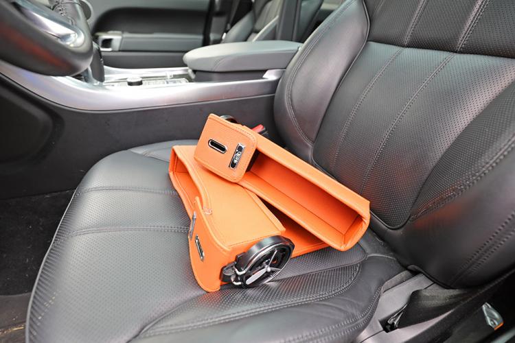 Car Seat Storage Pockets - Pocket between car seat and center console to store items, drinks, and coins