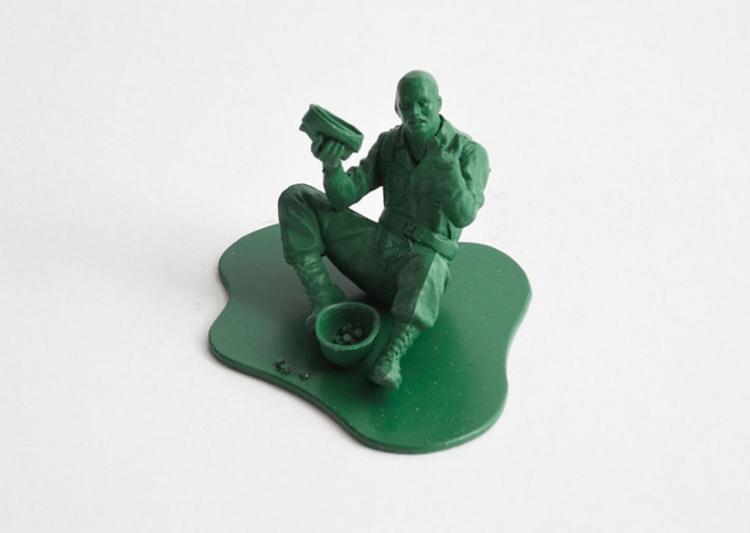 Realistic Little Green Army Men - Homeless Begger