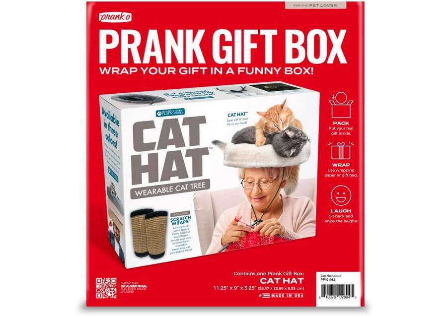 Cat Bed Hat - Wearable cat tree hat