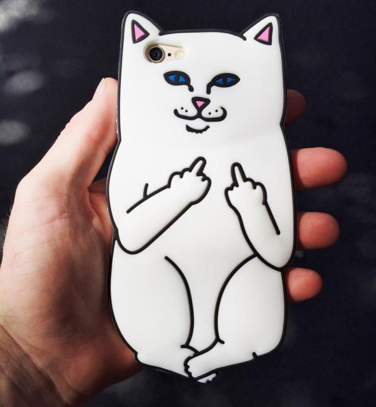 Lord Nermal iPhone Case - Cat Flicking You Off iPhone Case