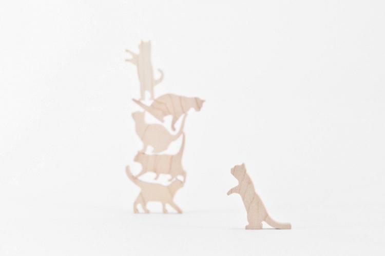Cat Jenga - Wooden Cat Stacking Game