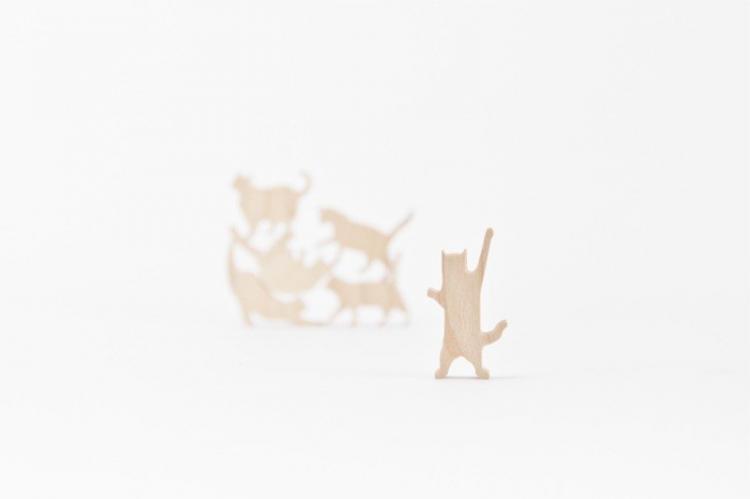 Cat Jenga - Wooden Cat Stacking Game