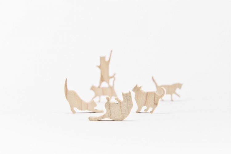 Cat Jenga - Wooden Cat Stacking Game