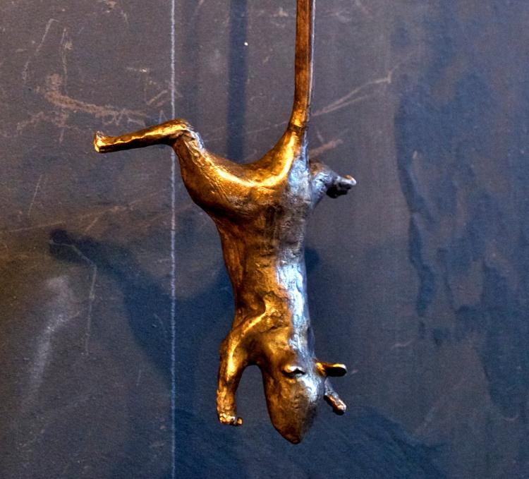 Mouse hanging From Cat's Mouth Door Hanger - Cat and Mouse Door Hanger