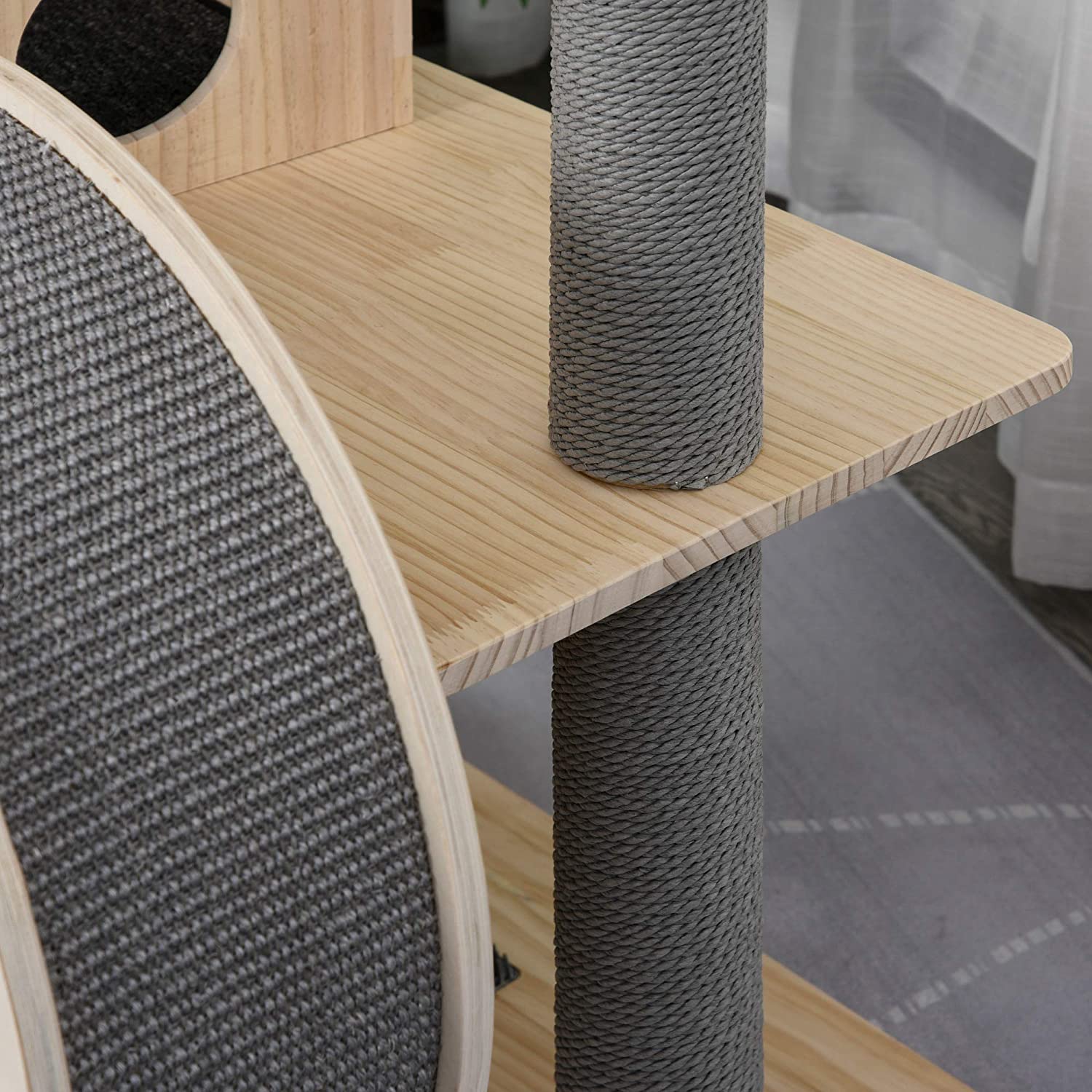 Cat Tower With Running Wheel - Cat tree with hamster wheel