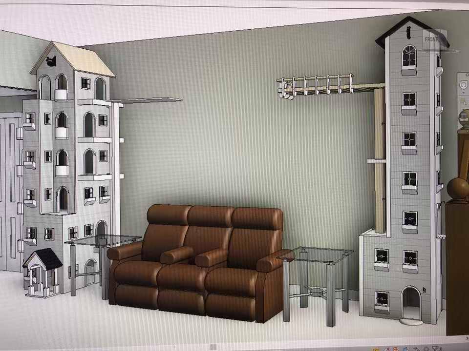 Incredible Cat Towers With Connecting Bridge - The Ultimate Cat Playhouse Detailed Cat Towers