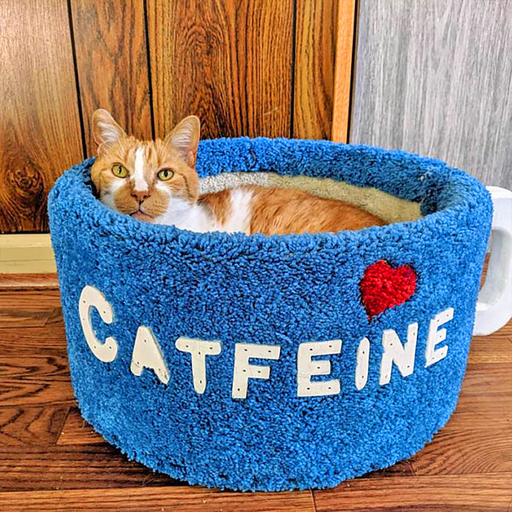 Catfeine Coffee Mug Shaped Cat Bed - Caffeine Cat Bed